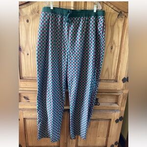 Men’s Royal Class red green checks pajama lounge pants - size XL